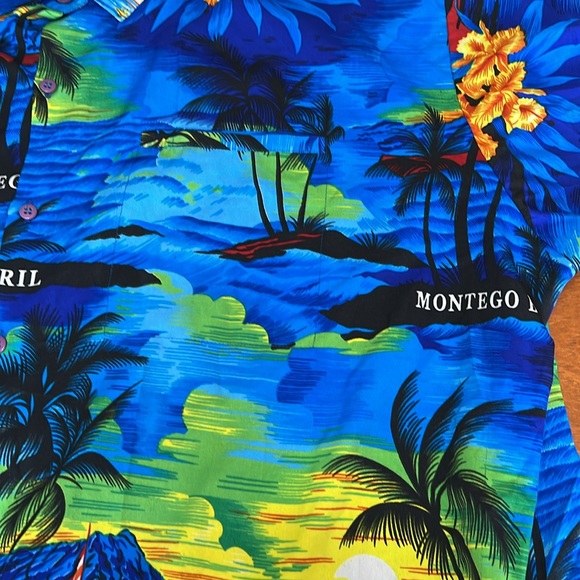Tropical XL Button Short Sleeve Shirt Camp - Picture 3 of 8